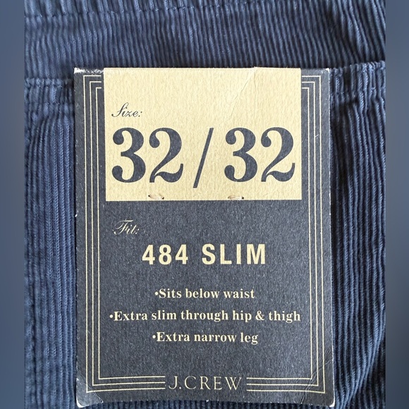 J. Crew 484 Slim Fit Corduroy Men's Jeans/Pants ~ Blue ~ 100% Cotton 32 x 32 - Picture 4 of 10